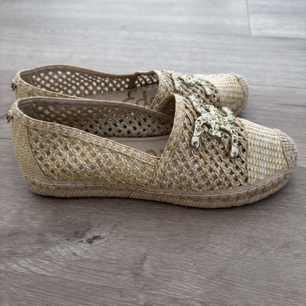 Sam Edelman KHIARA ESPADRILLE LOAFER Shoes MCM Women’s 8.5 Coastal Raffia Flats
